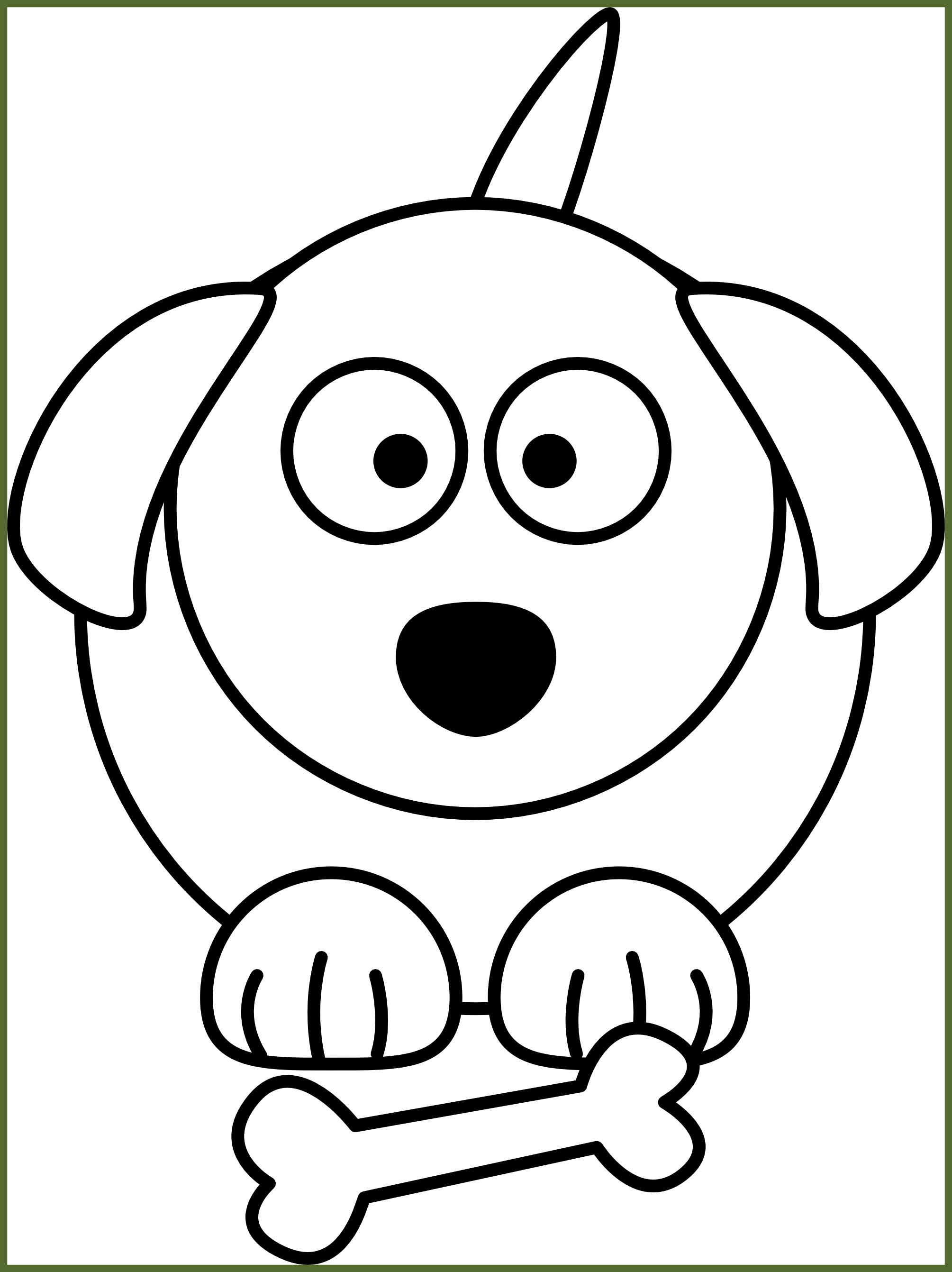 Best Dog Clipart Black And White Clip Art For Cute - Clip Art Dog Black And White (2009x2683), Png Download