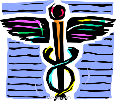 Caduceus Medical Symbol Royalty Free Vector Clip Art - Clip Art (480x418), Png Download