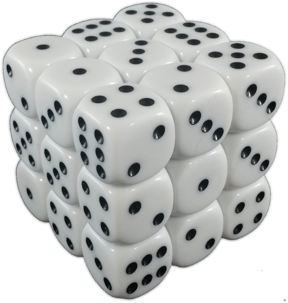 White Opaque W/ Black Pips (1000x1000), Png Download