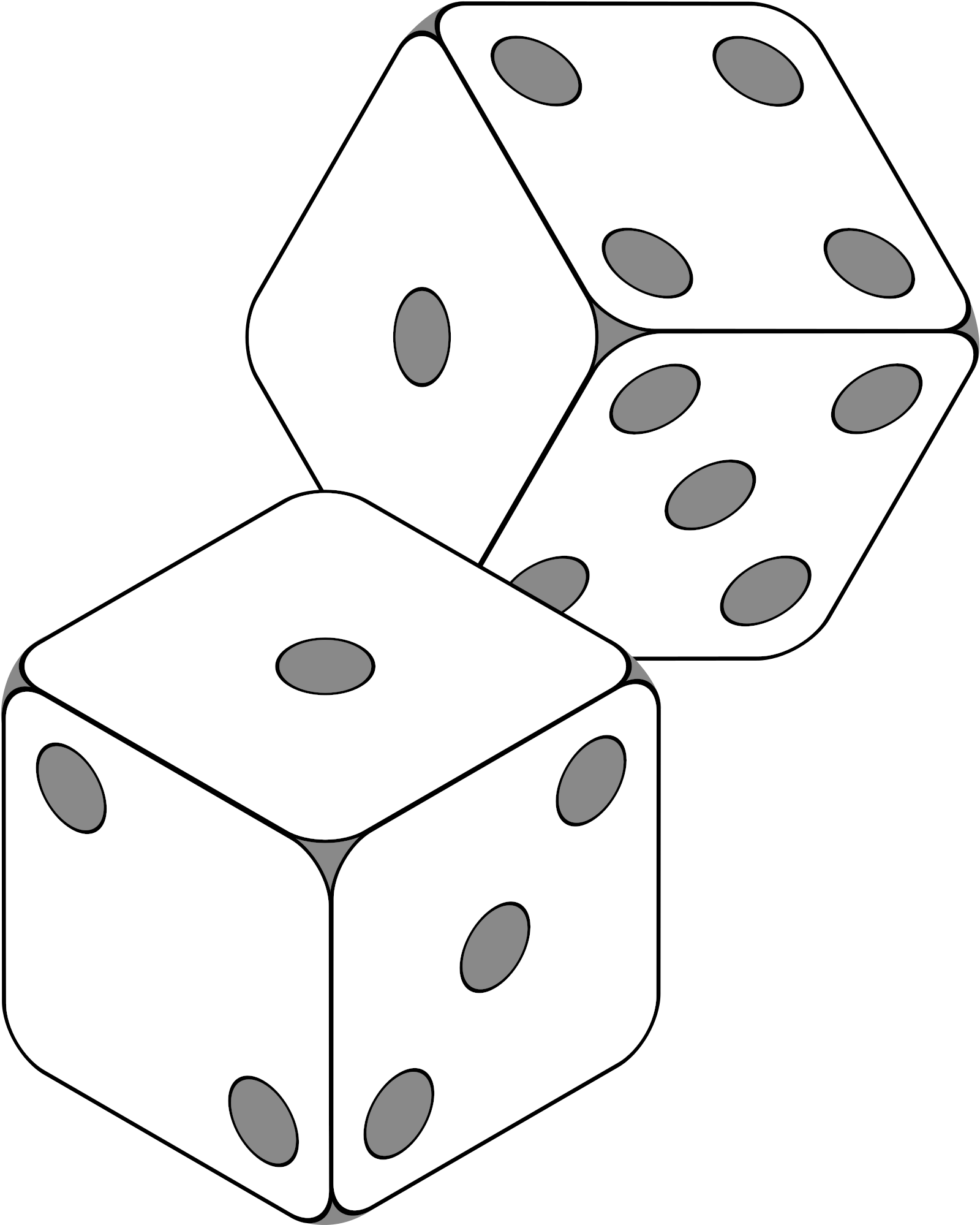 Dice Clipart Black Background (2000x2000), Png Download