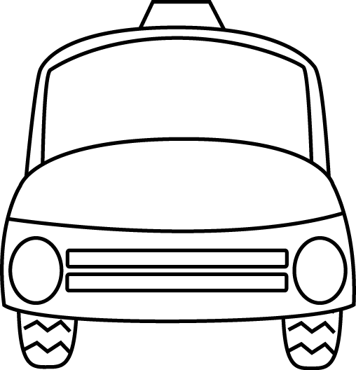 Black And White Police Car - Clip Art (508x528), Png Download