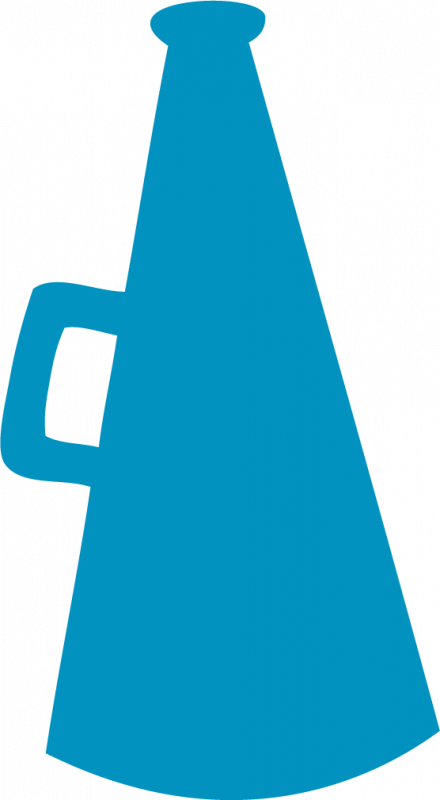 Cheerleading Megaphone Clipart Blue - Flint River Fca (440x800), Png Download