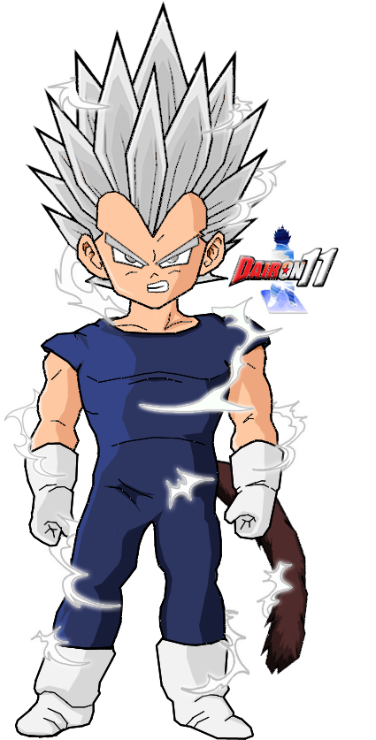 Kid Vegeta Ssj White - Kid Vegeta Ssj2 (500x850), Png Download
