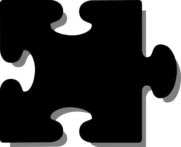 Black Puzzle Piece (600x486), Png Download