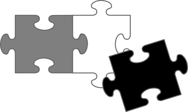 Black Puzzle Pieces Clip Art - Fondo De Rompecabezas Png (600x358), Png Download