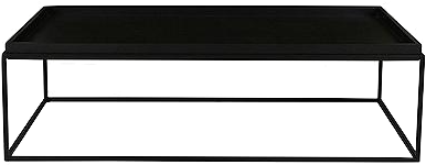 Black Powder Rectangular Rcoated Steel Coffee Table - Coffee Table (460x460), Png Download