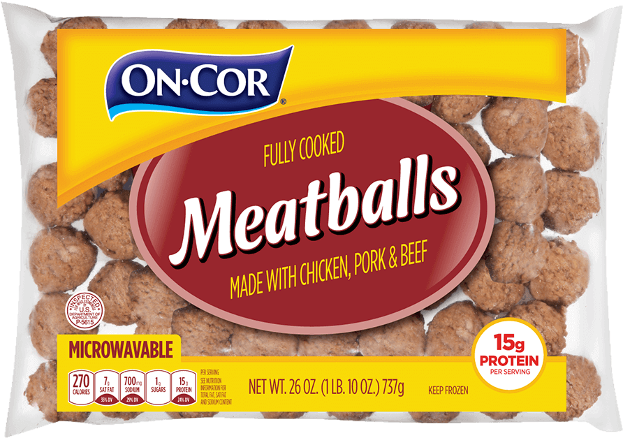 Meatballs - On-cor Meatballs 26 Oz. Bag (926x806), Png Download