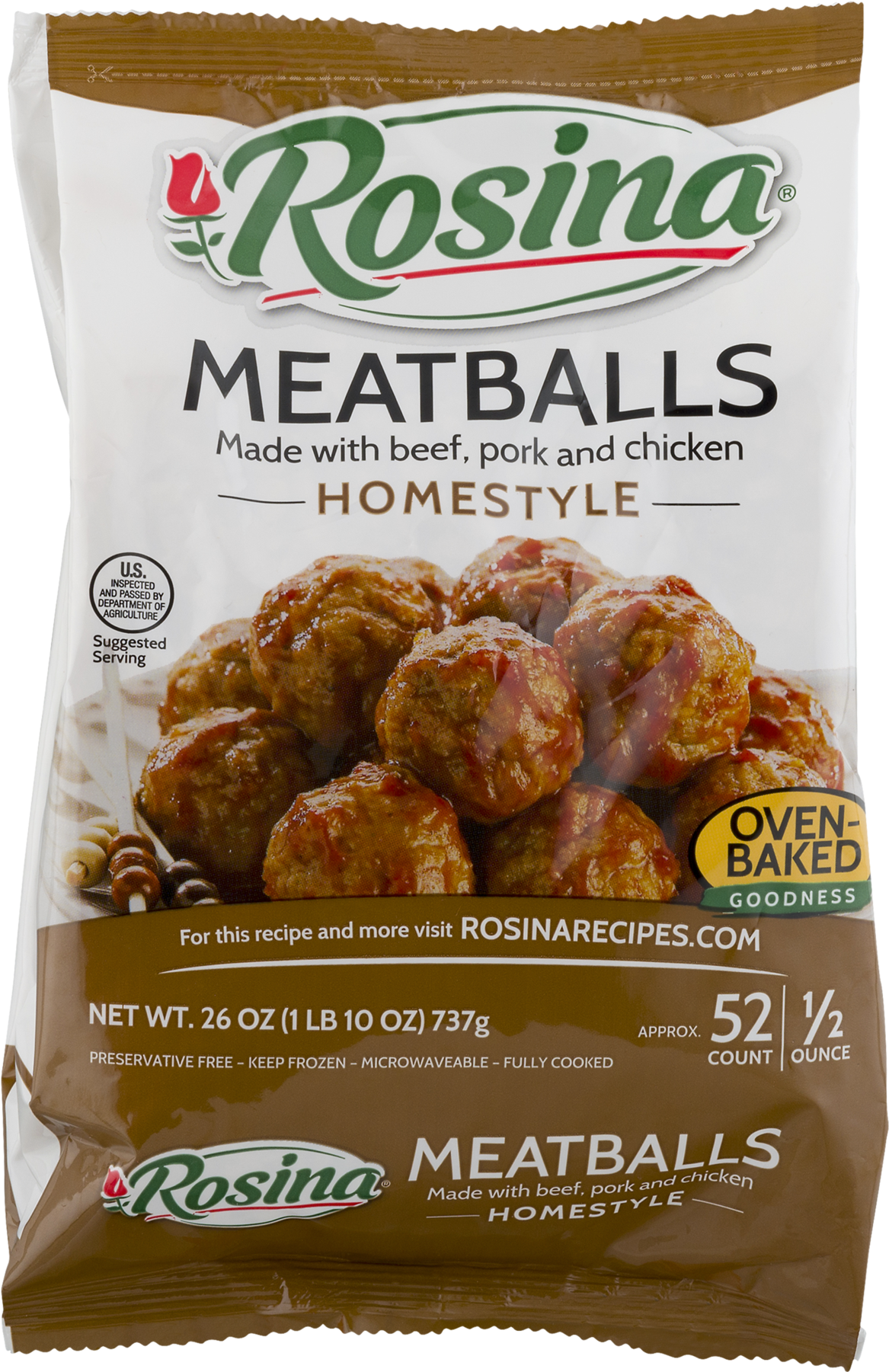 Rosina Food Swedish Meatball 12 Ounce (1800x1800), Png Download