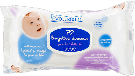 Baby Wipes - Evoluderm Baby Wipes 75 Pcs (600x600), Png Download