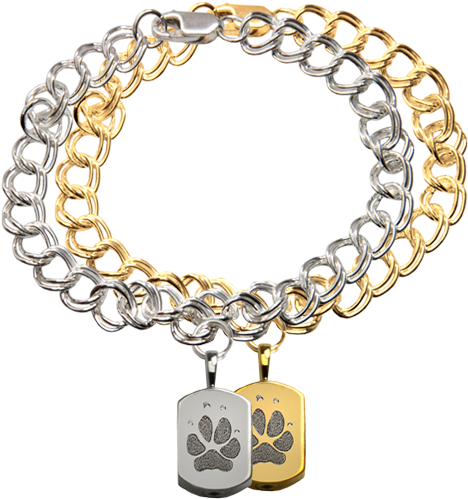 Wholesale Mini Dog Tag Charm Bracelet With Actual Pawprint - Petite Oval Charm With Handwriting Bracelet (500x500), Png Download