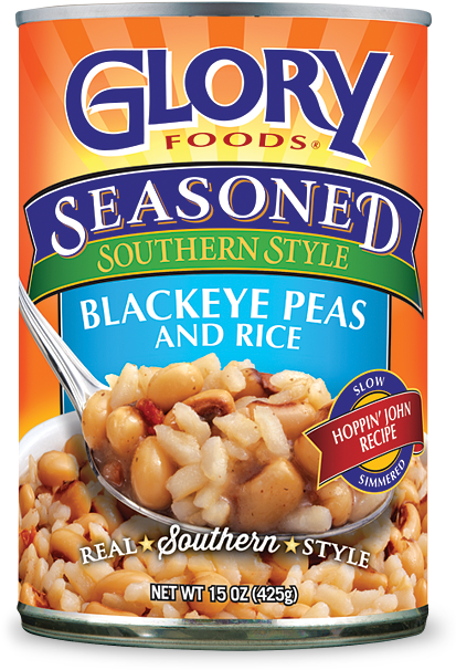 Blackeye Peas With Rice - Glory Foods Seasoned Blackeye Peas 15oz Can Pack Of (600x700), Png Download
