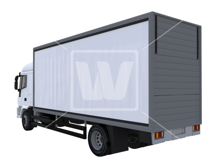 Cargo Truck Rear View - Truck Rear View (550x351), Png Download
