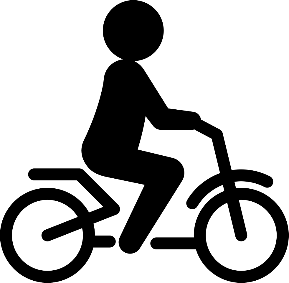 Person Riding A Bike Ecological Transport - People On Bike Icon (981x960), Png Download