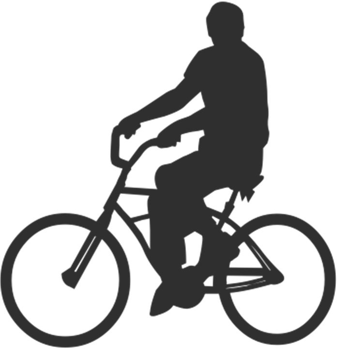 Bicycle, Person, Man, Transport - People On Bike Silhouette (696x720), Png Download