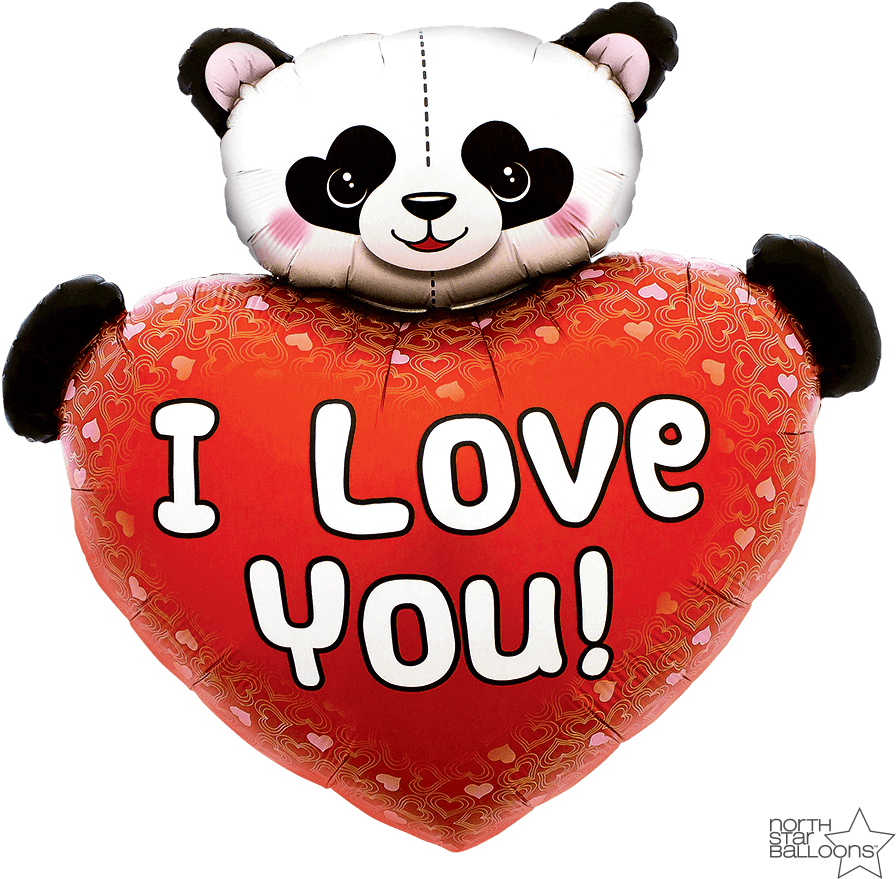 I Love You Panda Heart 36 In* (1000x1000), Png Download