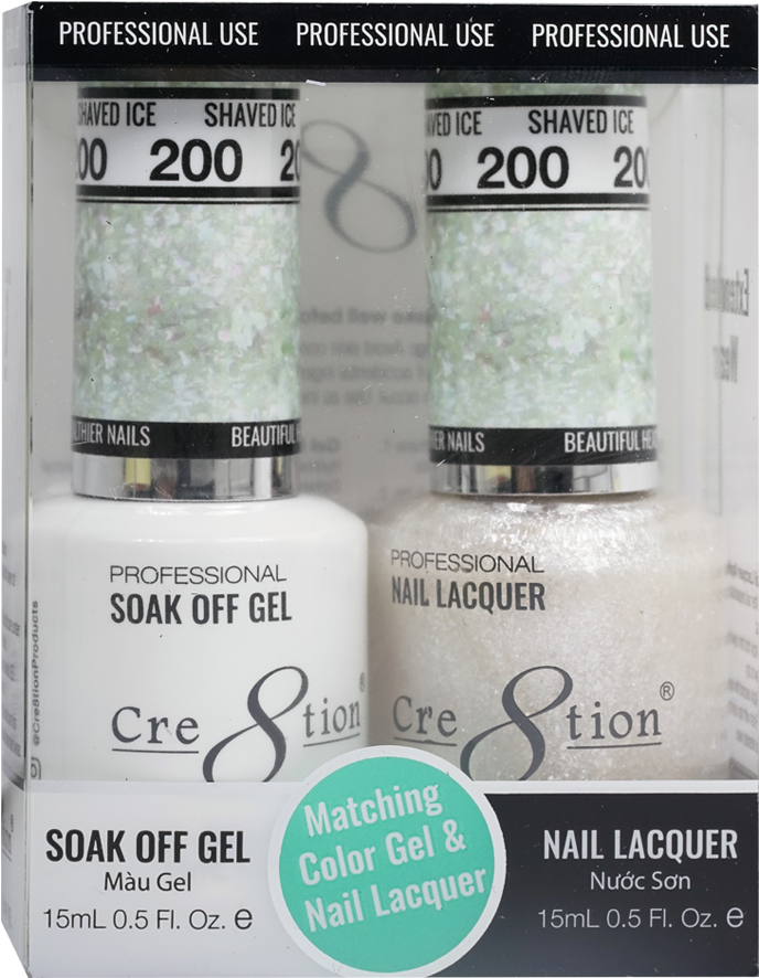 Cre8tion Matching Color Gel & Nail Lacquer 200 Shaved - Color (1024x1024), Png Download