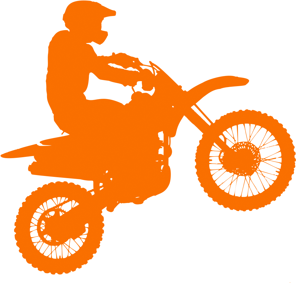 Dirt Bike Silhouette-281393 Copy - Orange Dirt Bike Silhouette (1000x956), Png Download
