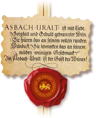 Emblem Mit Siegel - Asbach Uralt Etikett (326x400), Png Download