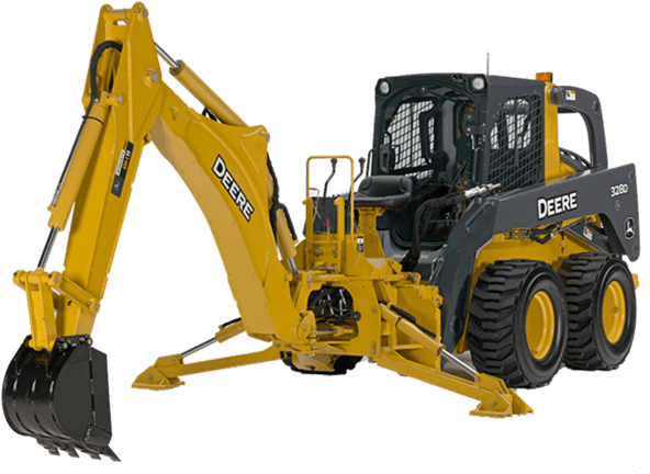 New Bh11 Backhoe Loader - John Deere Skid Steer Backhoe (616x443), Png Download