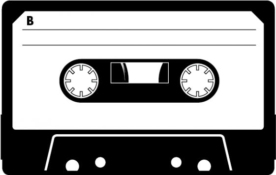 Vintage Audio Cassette Wall Sticker - Cassette Sticker (560x504), Png Download