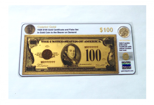 1928 Gold Certificate And Flake Set (500x500), Png Download
