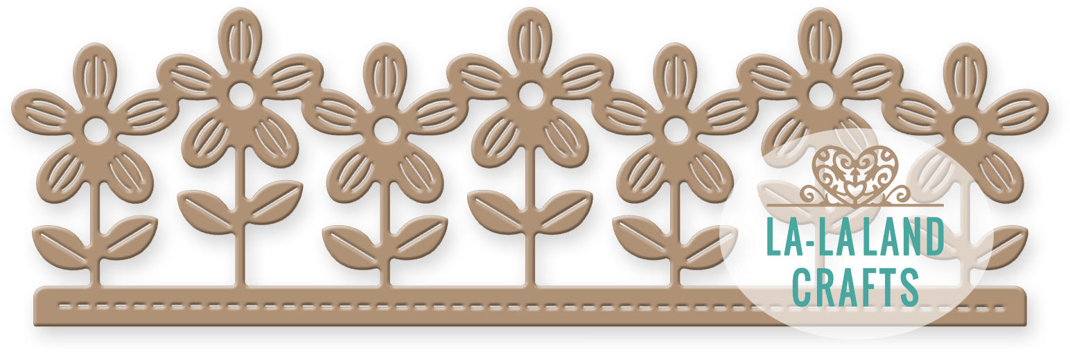 Store Search - La-la Land Crafts La-la Land Die-flower Border, 5"x1.5" (1544x508), Png Download
