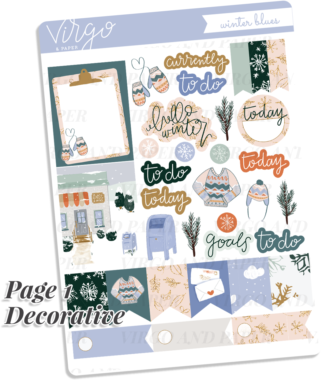 Winter Blues Weekly Planner Sticker Kit - Seasonal Affective Disorder (1280x1280), Png Download