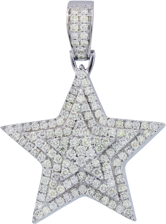 63ctw 14k Gold 3d Star Diamond Pendant (1000x1000), Png Download