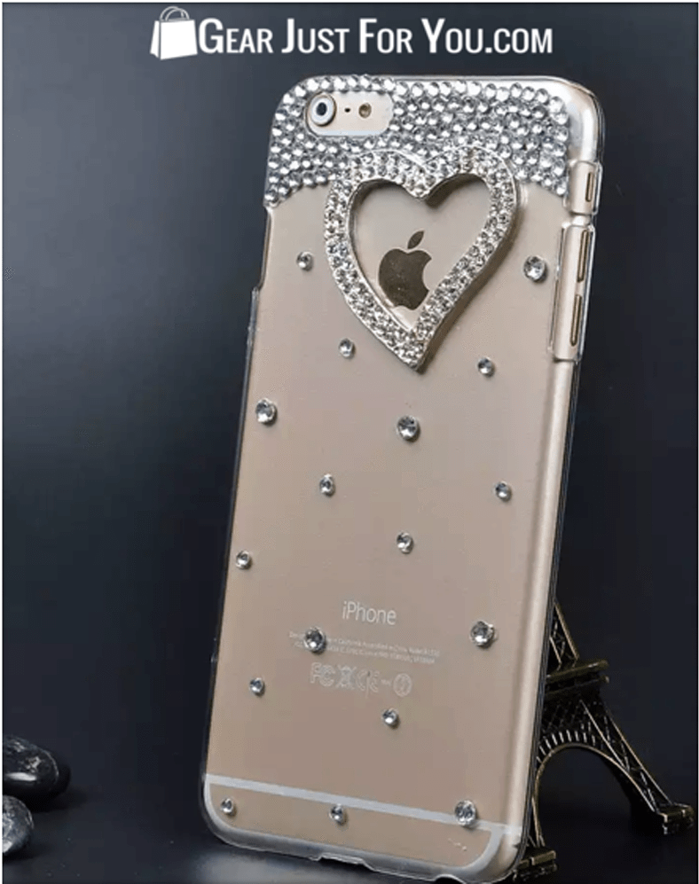 Perfect For Girls 3d Bling Crystal Diamond Heart Design - Fancy Cover For Iphone 7 (1000x1000), Png Download