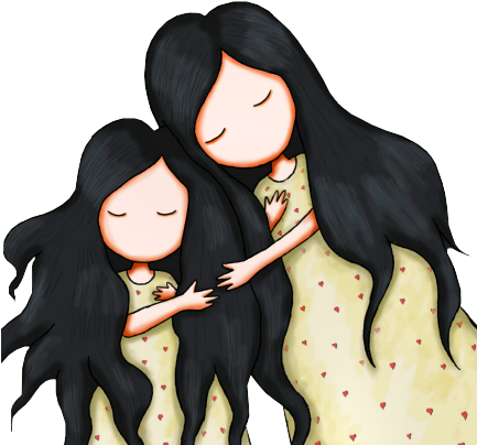 Muñequitas Gorjuss Png, Elitete - Imagenes Bonitas De Madre E Hija (449x428), Png Download
