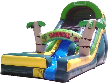 18ft Tropical Water Slide - Tropical Inflatable Water Slide (494x384), Png Download