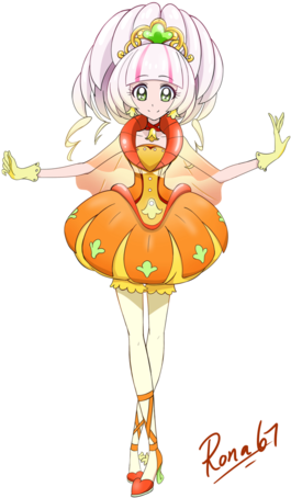 Cure Pumpkin - Princess Precure Cure Zephyr (339x479), Png Download