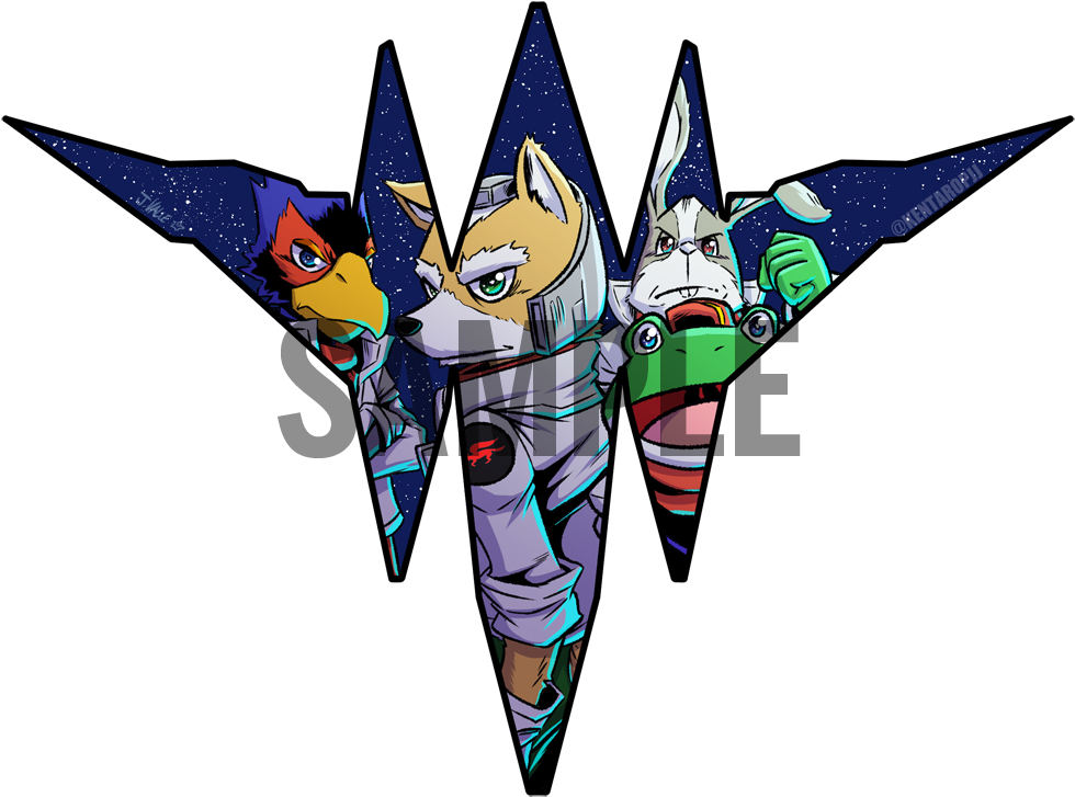 All Aircraft Report Star Fox Vinyl Sticker - Illustration (1031x800), Png Download