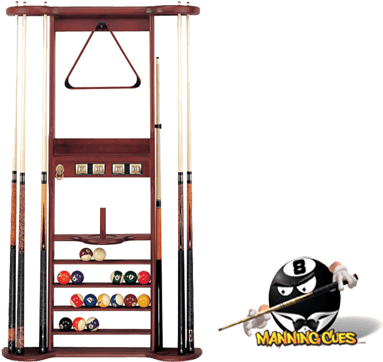 Cue & Case 7 Cue Wall Rack W Accessory Hooks & (500x374), Png Download