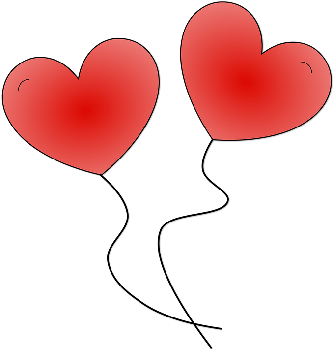 Heat Clipart Two Heart - Globos De Corazones Png (704x720), Png Download