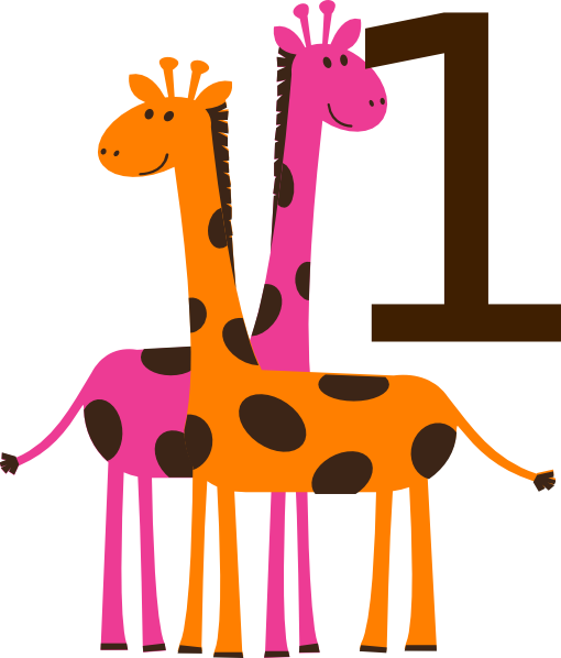 First Birthday Cliparts - Giraffes Clipart (510x598), Png Download