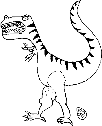 Dinosaur With Egg Coloring Page - Transparent Dinosaur Coloring Page (600x470), Png Download