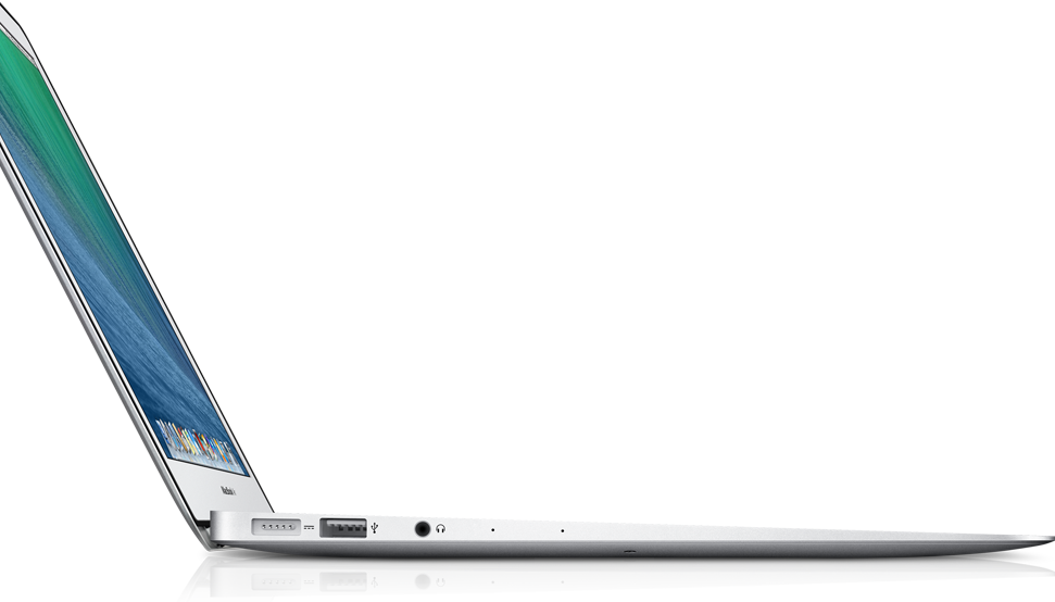 Macbook Air Png Transparent Background - Apple Laptop Side View (971x554), Png Download