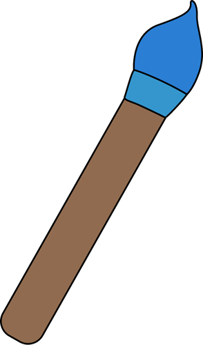 Blue Clipart Paintbrush - Blue Art Paint Brush (294x500), Png Download