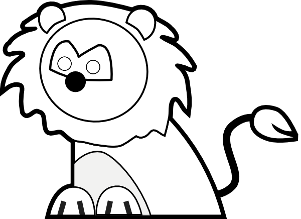 Black And White Lion Svg Clip Arts 600 X 436 Px (600x436), Png Download