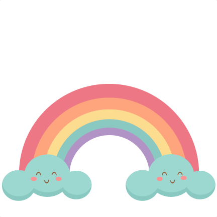 Happy Rainbow Svg Scrapbook Cut File Cute Clipart Files - Happy Rainbow Clipart (432x432), Png Download