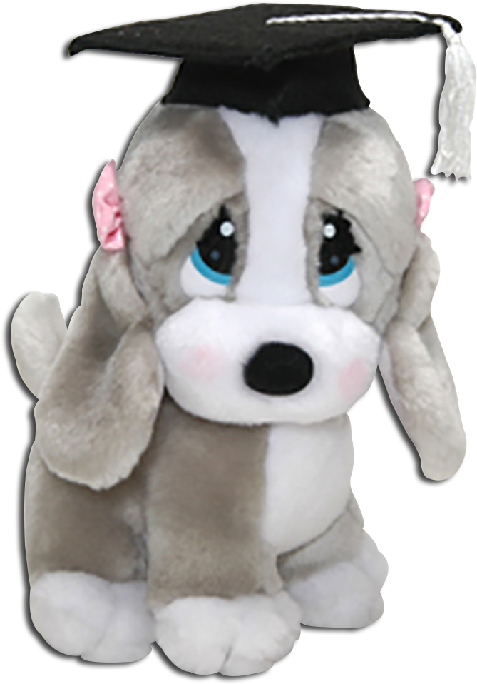 Graduation Sad Sam And Honey Basset Hounds - Graduation Stuffed Animals (705x1000), Png Download