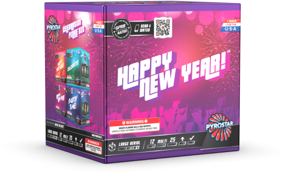 Happy New Year Celebrations 12 Shot Xl Aerial - Party (700x700), Png Download