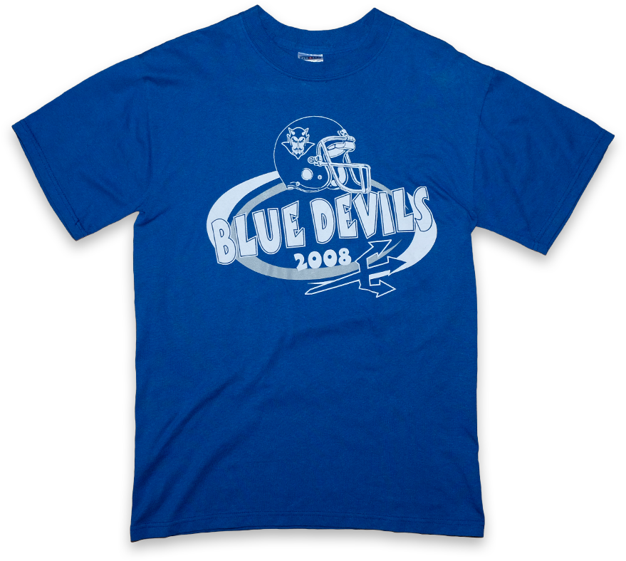 Vintage Duke Blue Devils College T-shirt Blue/white - Christmas Family Reunion T Shirts (900x900), Png Download