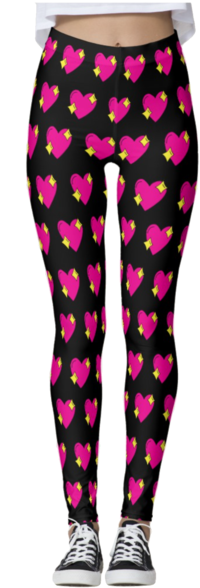 Sparkle Heart Thick Band Leggings - Hd Leggings (220x599), Png Download