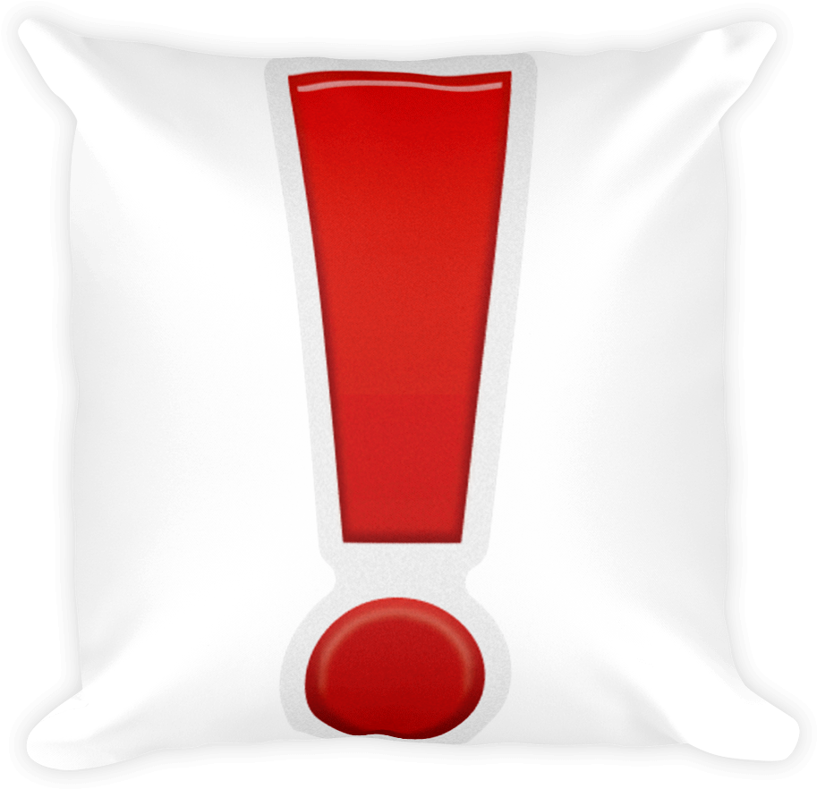 Emoji Pillow - Exclamation Mark - Throw Pillow (1000x1000), Png Download