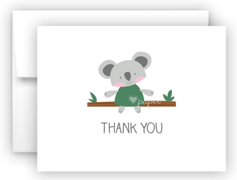 Koala Bear Thank You Cards Note Card Stationery • Flat, - Thank You Flamingo (480x365), Png Download
