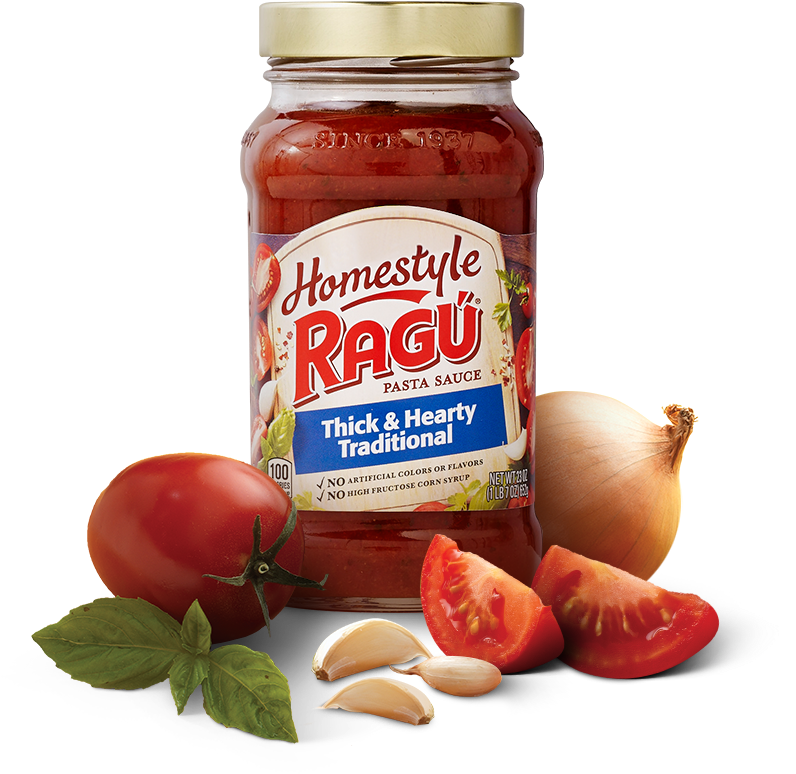 Homestyle Thick & Hearty Traditional Sauce - Ragu Homestyle Thick And Hearty Traditional Sauce (1000x800), Png Download