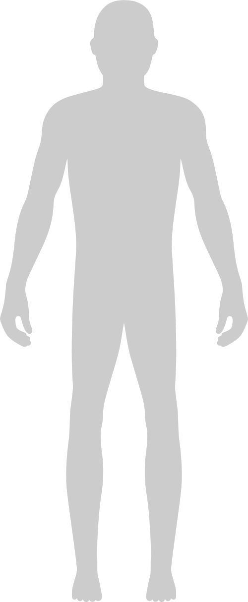 Grey Silhouette Of Adult Body - Standing (500x1214), Png Download