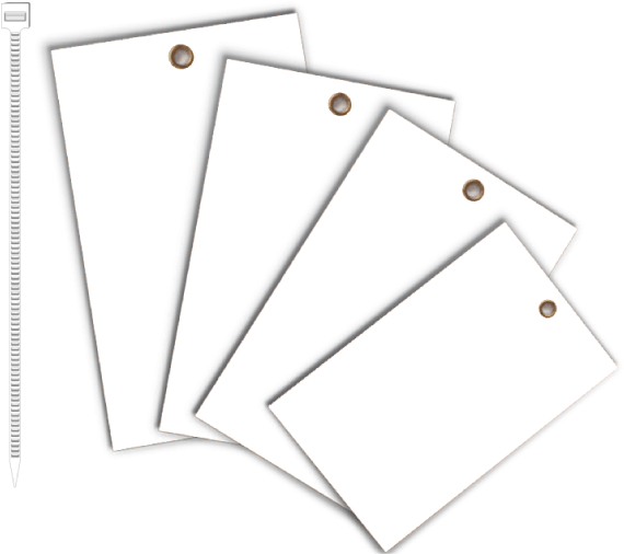 White Write-on Vinyl Tag - Card Stock (600x520), Png Download